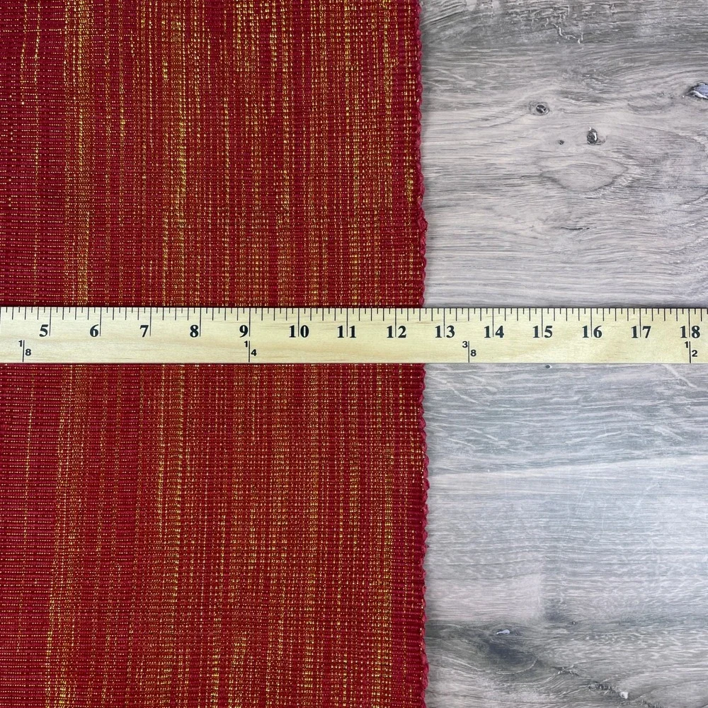 Red Woven Placemats with Gold Threading Set of 4 Table Decor Holiday Christmas
